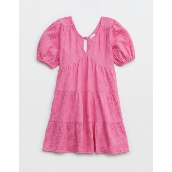 Aerie Pool to Party Cotton Dress Pink Sz Medium - Picture 4 of 13